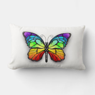 Rainbow butterfly Monarch Lumbar Cushion