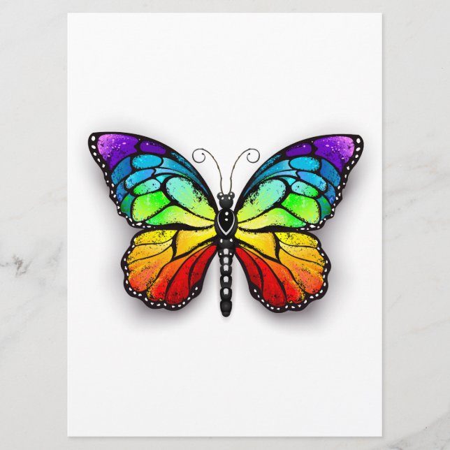 Rainbow butterfly Monarch Menu (Front)