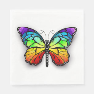 Rainbow butterfly Monarch Napkin