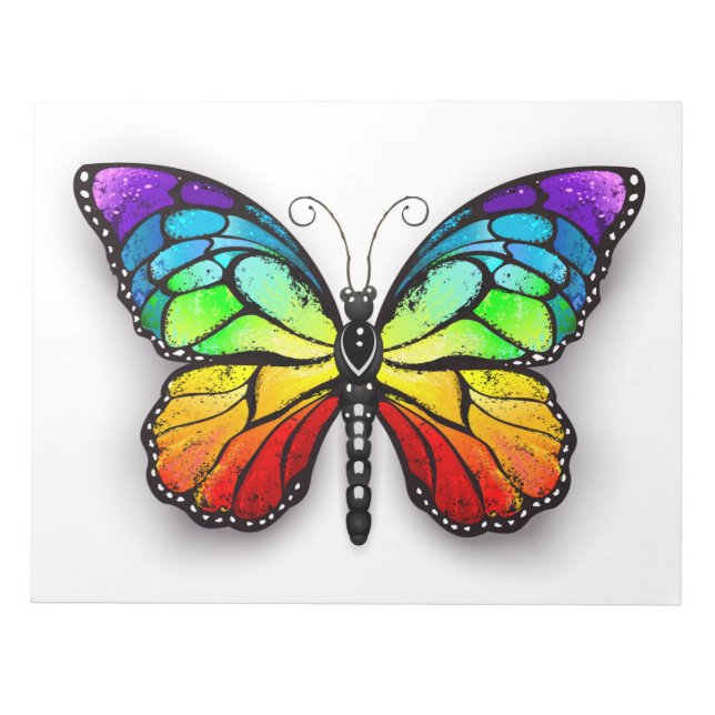Rainbow butterfly Monarch Notepad (Front)