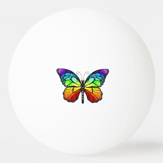 Rainbow butterfly Monarch Ping Pong Ball (Front)