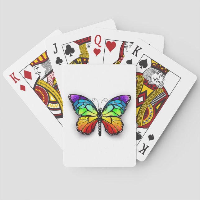 Rainbow butterfly Monarch Playing Cards (Back)