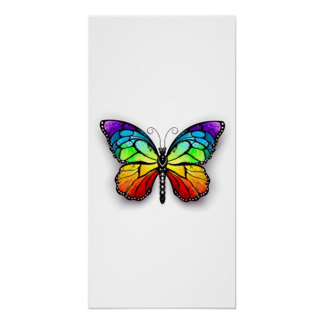 Rainbow butterfly Monarch Poster (Front)