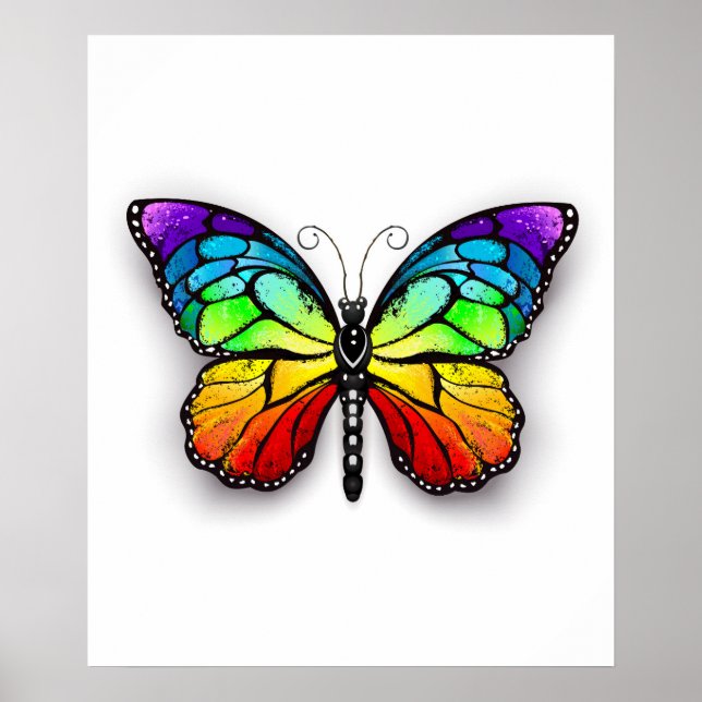 Rainbow butterfly Monarch Poster (Front)