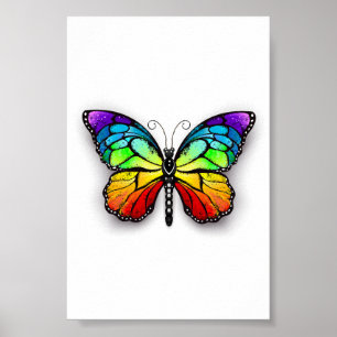 Rainbow butterfly Monarch Poster