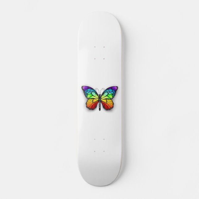 Rainbow butterfly Monarch Skateboard (Front)