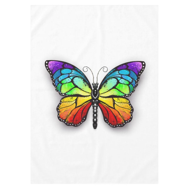 Rainbow butterfly Monarch Tablecloth (Front)