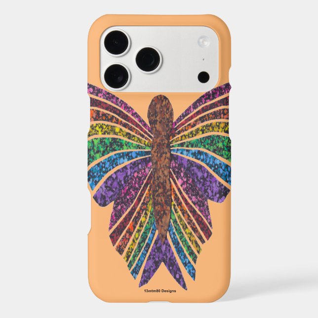 Rainbow Butterfly (orange) - iPhone Case (Back)