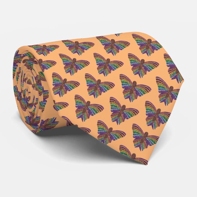 Rainbow Butterfly (orange) - Tie (Rolled)