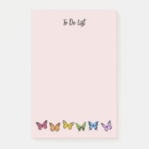 Rainbow Butterfly Pattern Large Post-It Notes