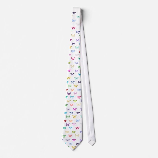 Rainbow butterfly pattern tie (Front)