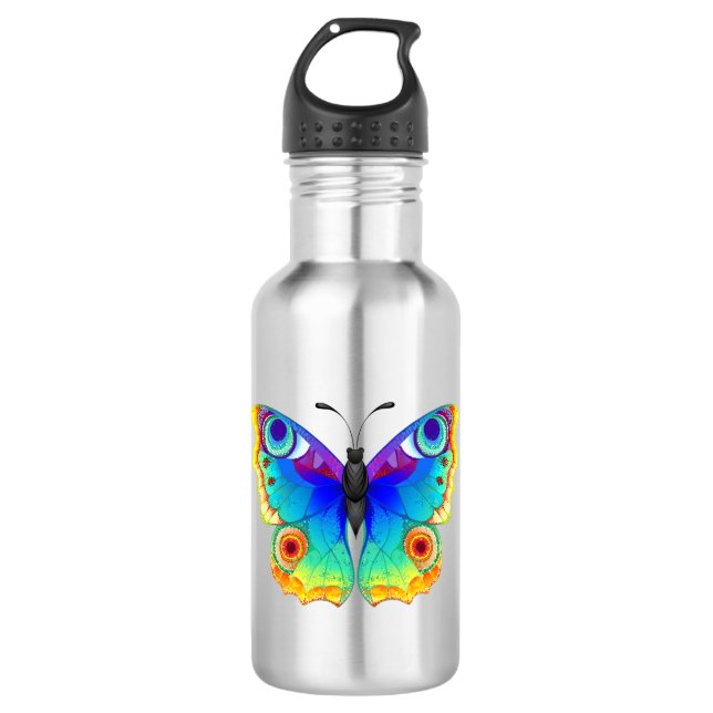 Rainbow Butterfly Peacock Eye 532 Ml Water Bottle (Front)