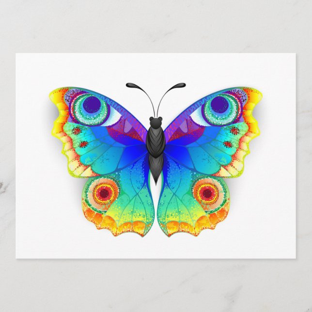 Rainbow Butterfly Peacock Eye Advice Card (Front)