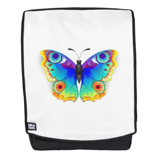 Rainbow Butterfly Peacock Eye Backpack (Front)