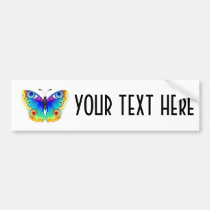 Rainbow Butterfly Peacock Eye Bumper Sticker