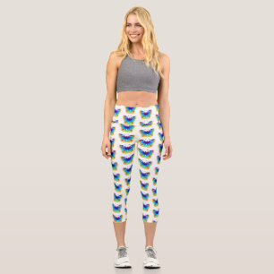 Rainbow Butterfly Peacock Eye Capri Leggings