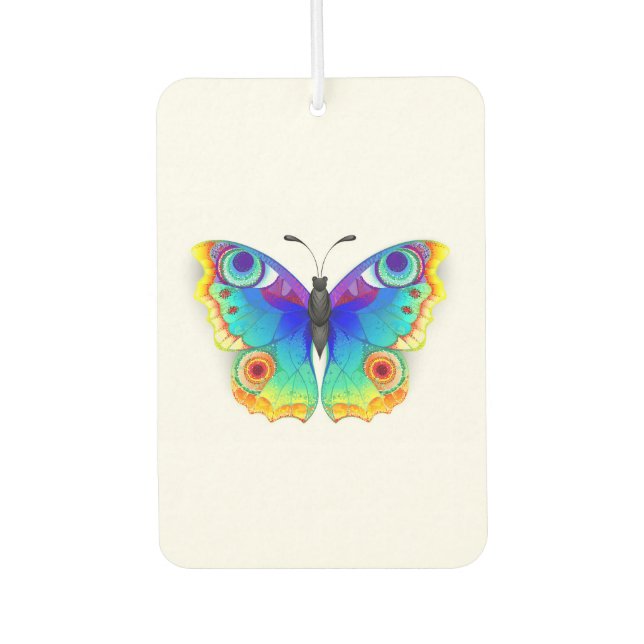Rainbow Butterfly Peacock Eye Car Air Freshener (Front)