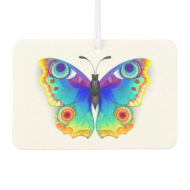 Rainbow Butterfly Peacock Eye Car Air Freshener (Front)