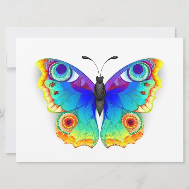 Rainbow Butterfly Peacock Eye Card (Front)