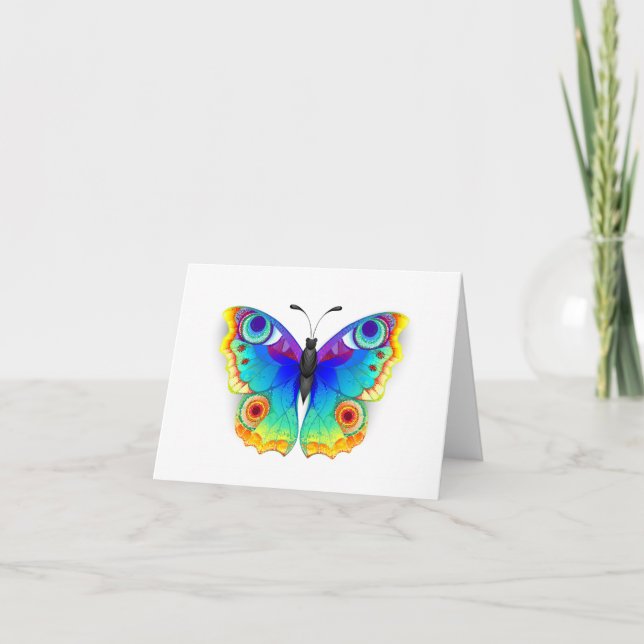 Rainbow Butterfly Peacock Eye Card (Front)