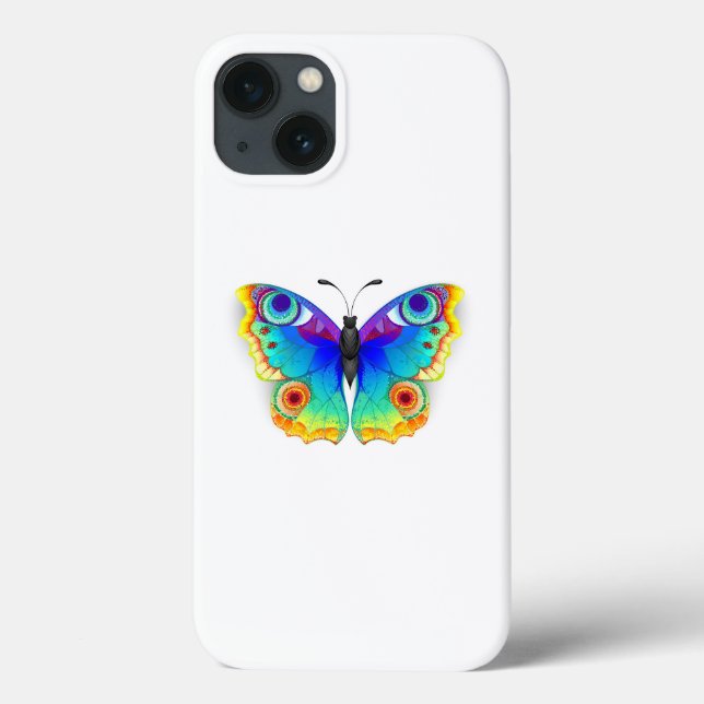 Rainbow Butterfly Peacock Eye Case-Mate iPhone Case (Back)
