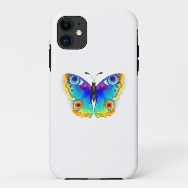 Rainbow Butterfly Peacock Eye Case-Mate iPhone Case (Back)
