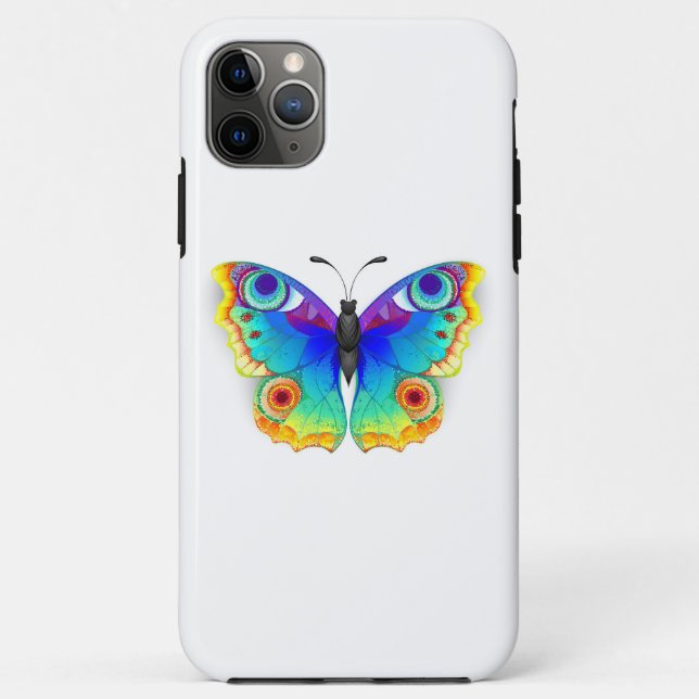 Rainbow Butterfly Peacock Eye Case-Mate iPhone Case (Back)