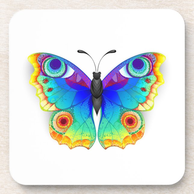 Rainbow Butterfly Peacock Eye Coaster (Front)