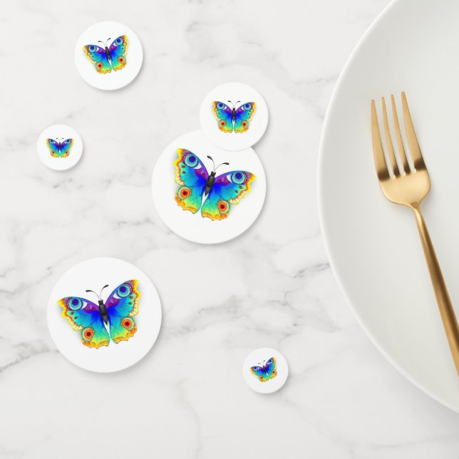 Rainbow Butterfly Peacock Eye Confetti (Group)