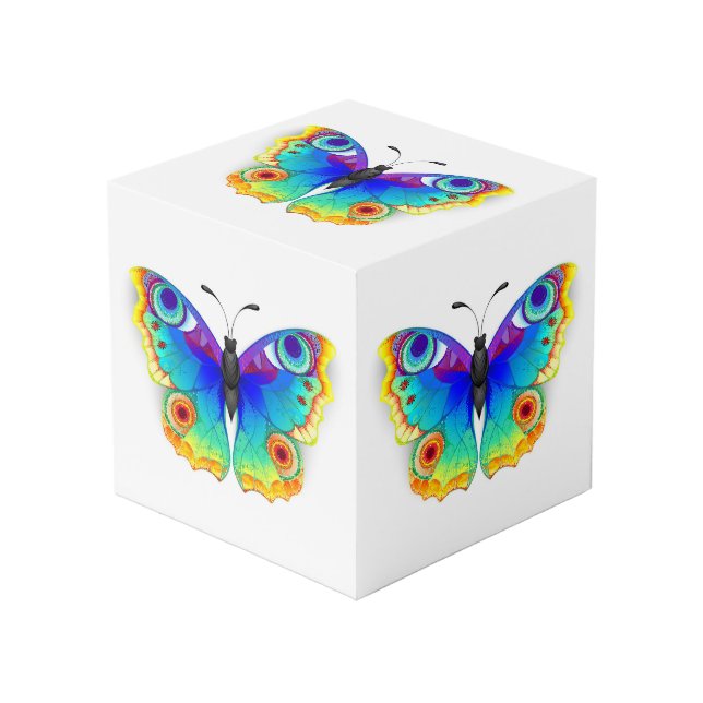 Rainbow Butterfly Peacock Eye Cube (Front Angled)