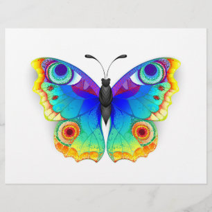 Rainbow Butterfly Peacock Eye Custom Letterhead