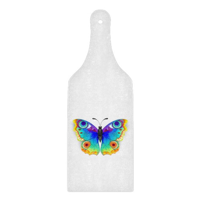 Rainbow Butterfly Peacock Eye Cutting Board (Front)