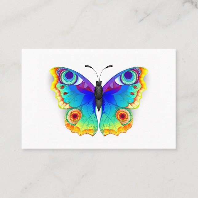 Rainbow Butterfly Peacock Eye Discount Card (Front)