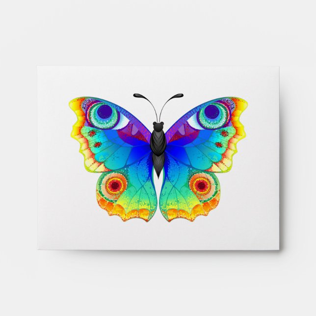 Rainbow Butterfly Peacock Eye Envelope (Front)