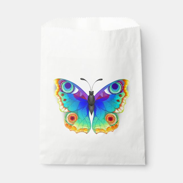 Rainbow Butterfly Peacock Eye Favour Bag (Front)