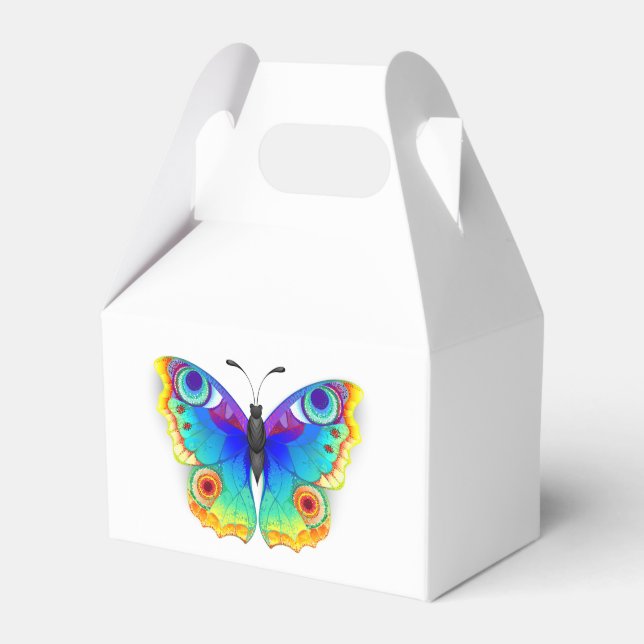 Rainbow Butterfly Peacock Eye Favour Box (Front Side)
