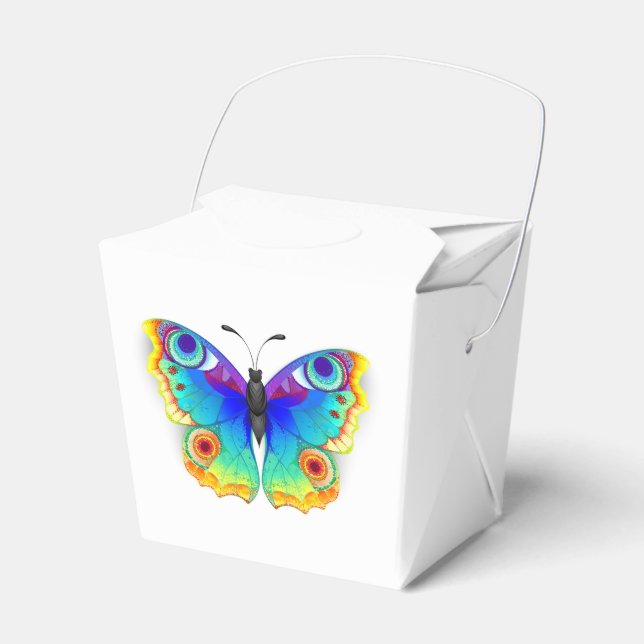 Rainbow Butterfly Peacock Eye Favour Box (Front Side)