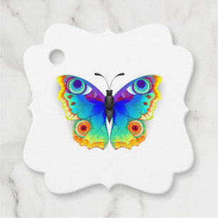 Rainbow Butterfly Peacock Eye Favour Tags