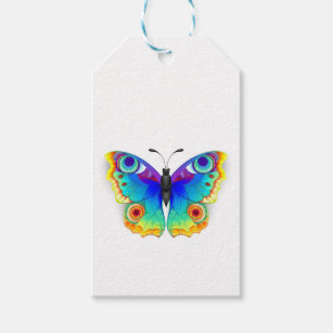 Rainbow Butterfly Peacock Eye Gift Tags