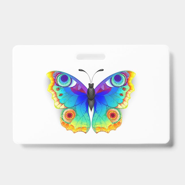 Rainbow Butterfly Peacock Eye ID Badge (Front)