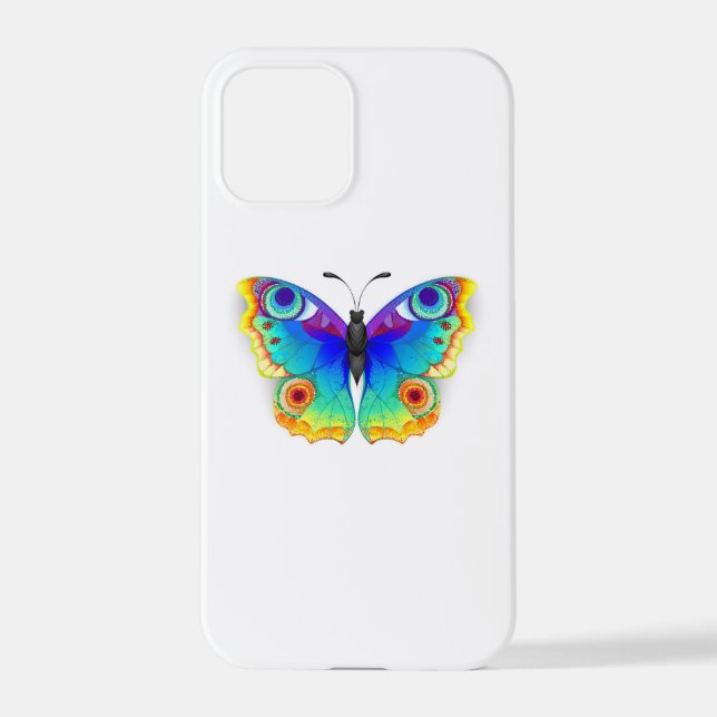 Rainbow Butterfly Peacock Eye iPhone Case (Back)