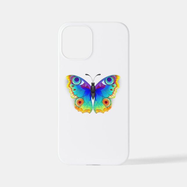 Rainbow Butterfly Peacock Eye iPhone Case (Back)