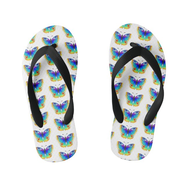 Rainbow Butterfly Peacock Eye Kid's Thongs (Footbed)