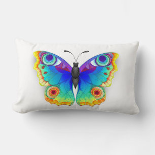 Rainbow Butterfly Peacock Eye Lumbar Cushion