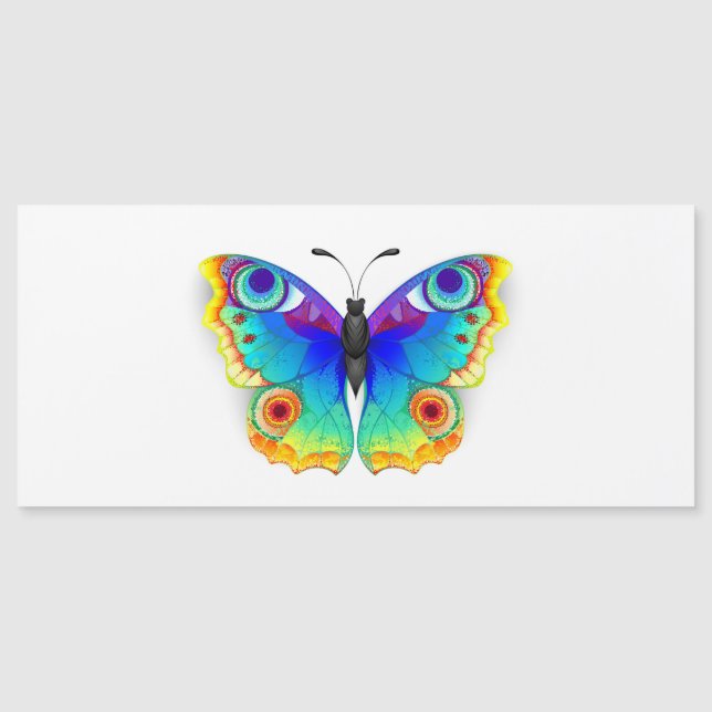 Rainbow Butterfly Peacock Eye Magnetic Invitation (Front)