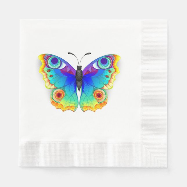 Rainbow Butterfly Peacock Eye Napkin (Front)