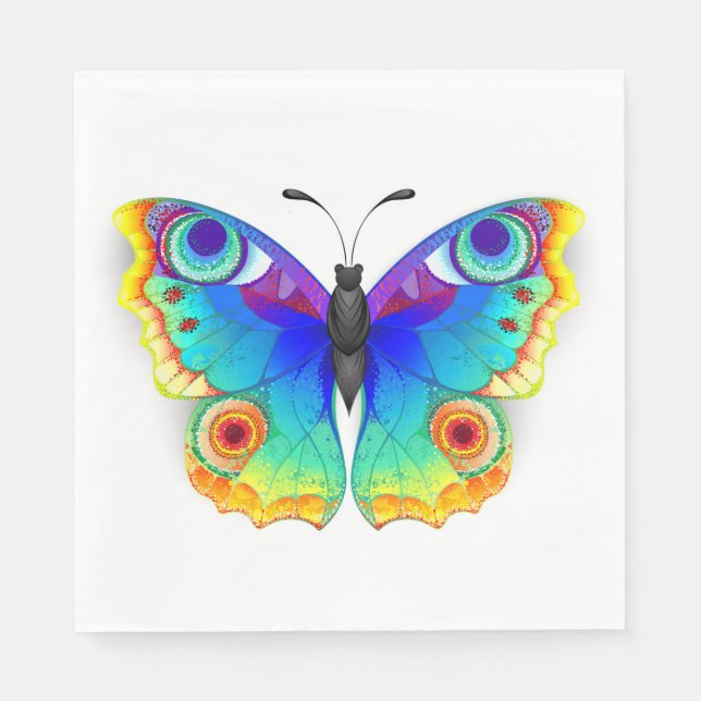 Rainbow Butterfly Peacock Eye Napkin (Front)