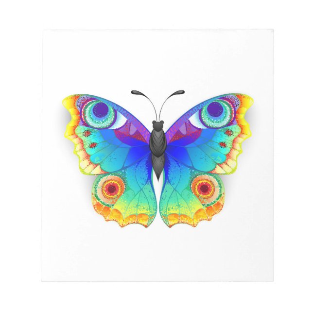 Rainbow Butterfly Peacock Eye Notepad (Front)