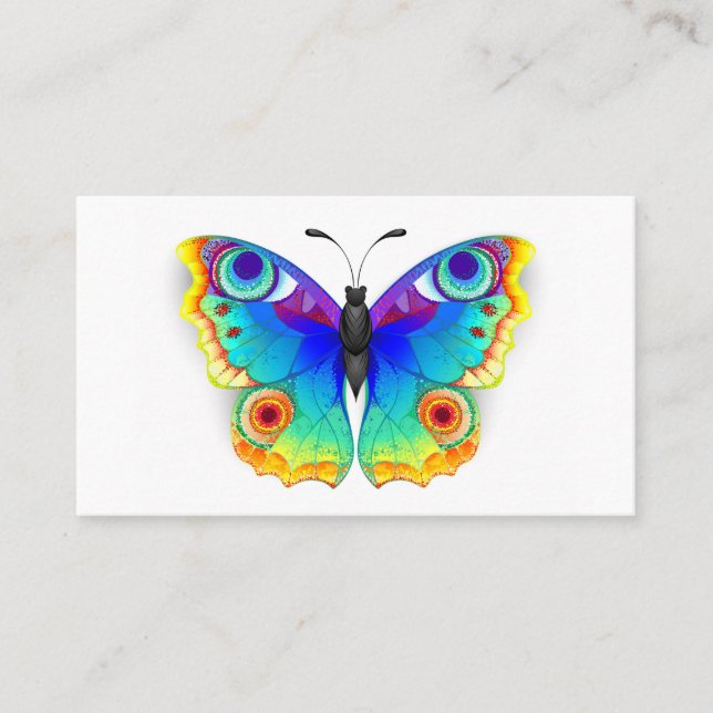 Rainbow Butterfly Peacock Eye Place Card (Front)