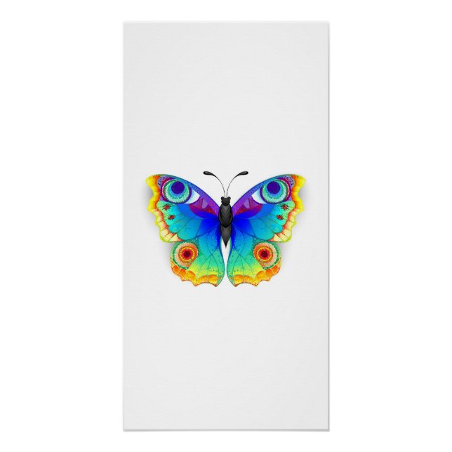 Rainbow Butterfly Peacock Eye Poster (Front)